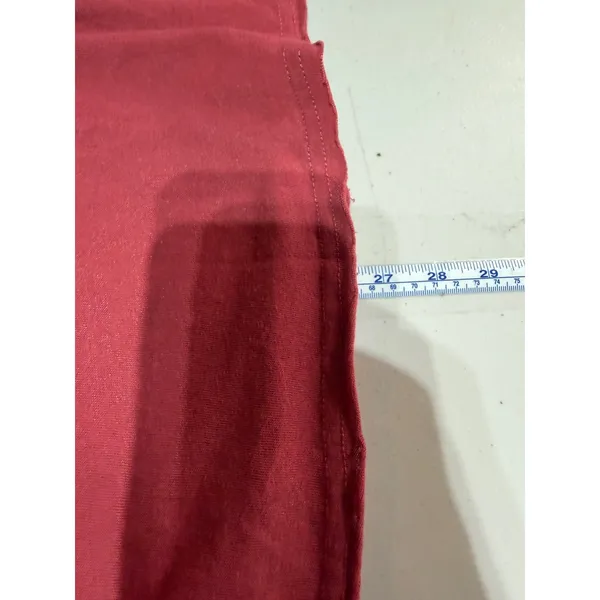 POL V-Neck Cotton Flower Patch Top Women Small Brick Red Lace Boho Cottagecore - Image 9