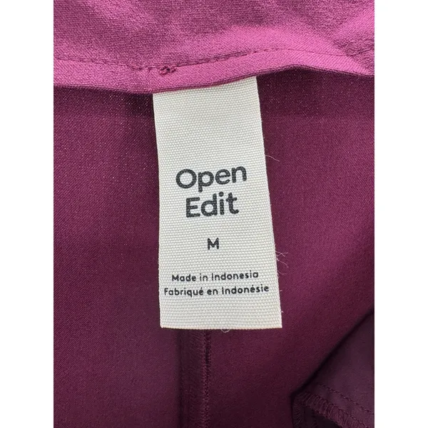 Open Edit Plum Purple‎ Tapered Pants Size Med NWT Career Stretch Workwear Modern - Image 4