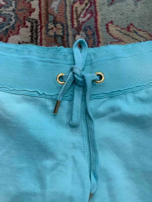 Juicy Couture Pam & Gela Sweat Shorts Distressed Blue Women's Medium - Image 5