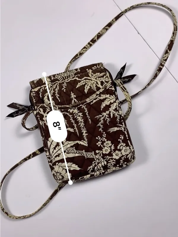Vera Bradley Mini Hipster Crossbody Brown Imperial Toile Retired Quilted Bag - Image 14