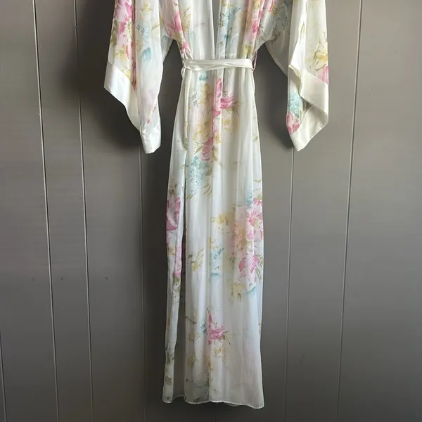 Victoria's Secret Collection Kimono Robe Women's Size L Floral Vintage 90s Robe - Image 7
