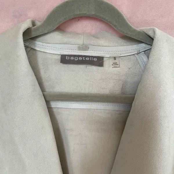 MOVING SALE!! Beautiful grey faux leather blazer - Image 2