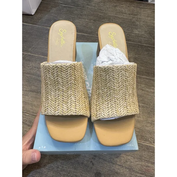 Seychelles Adapt Raffia Mules Sandal Natural Size 9 ‎ Beachy Coastal Neutral - Image 4