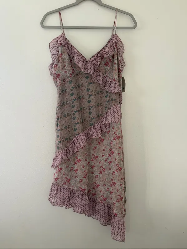 NWT Lucky Brand Coastal Cowgirl Coquette Floral Asymmetrical Midi Dress - Large - Image 11