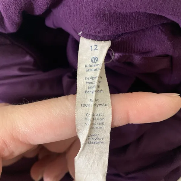 Lululemon Rush Hour Jacket Full Zip Darkest Magenta Purple Hooded Sz 12 *Flaw - Image 13