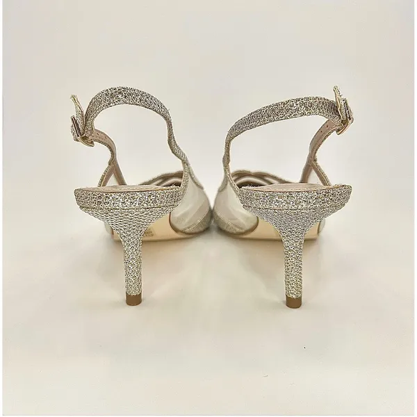 Dune London Dianas Gold Mesh Glitter Slingback‎ Kitten Heel Pumps Wedding 8 NWOB - Image 8