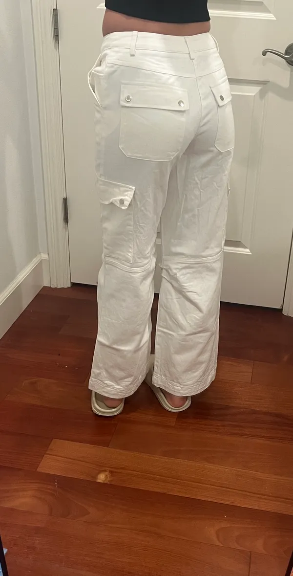 Princess Polly White Cargo Pants - Image 5
