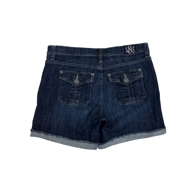 Rock & Republic Y2K Stinger Cut-Off Fray Hem Mid Rise Denim Jean Shorts Size 10 - Image 2