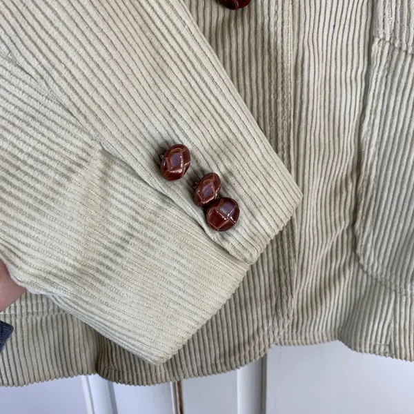 Vintage 70s Tan Corduroy‎ Blazer Jacket Academia Retro Preppy Women's Size 5/6 - Image 4