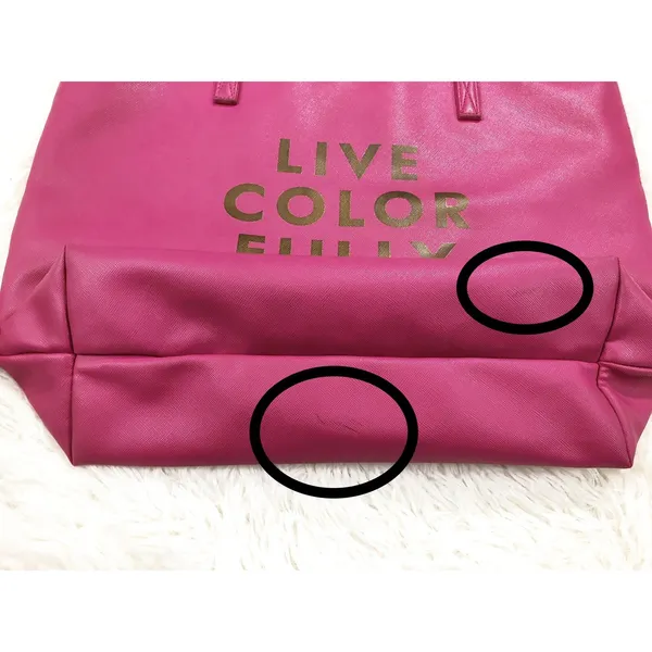 Kate‎ Spade Live Colorfully Pink Vinyl Tote Bag - Image 6