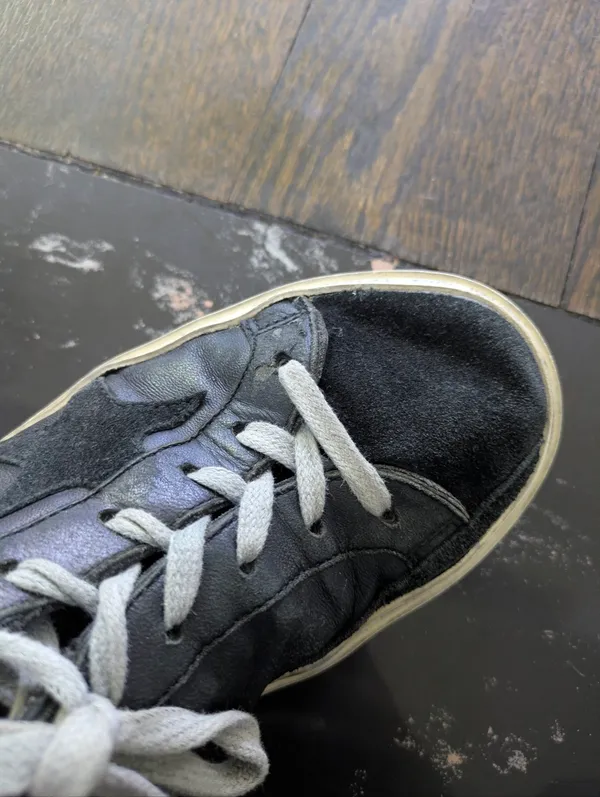 Golden Goose Deluxe Brand Hi Star Black Leather Low Top Sneakers Size 36 - Image 9