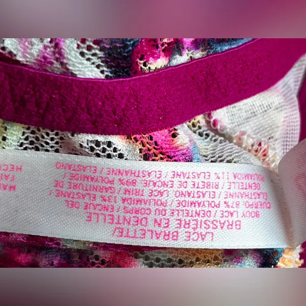 Victoria's Secret PINK multicolor lace push-up bralette Size S 34 A-C 32 C-D - Image 6