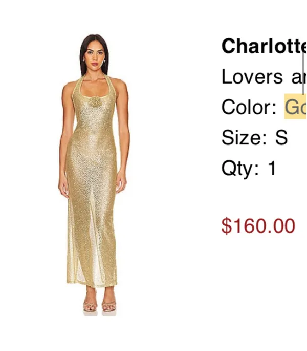Lovers + Friends Revolve Charlotte Maxi Dress in Gold Sand - Image 3