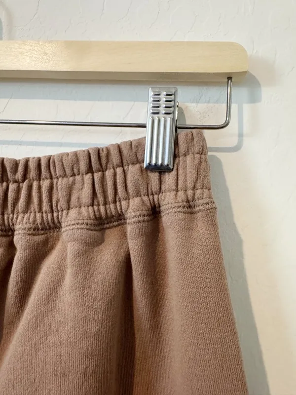 Tkees Sweatpants Size Small Earthen Wide Leg Raw Hem Pintuck‎ Terry Quiet Luxury - Image 9