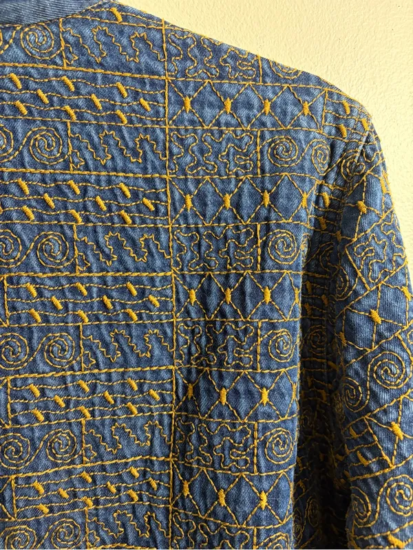 Click by Color Me Cotton Embroidered Denim Jacket 100% Tencel - Image 4