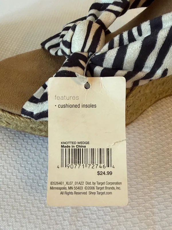 Xhilaration Y2K Knotted Zebra Print Rope Platform Heels - Image 8