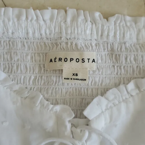 Aeropostale Cute White Ruffle Shirt NWT - Image 2