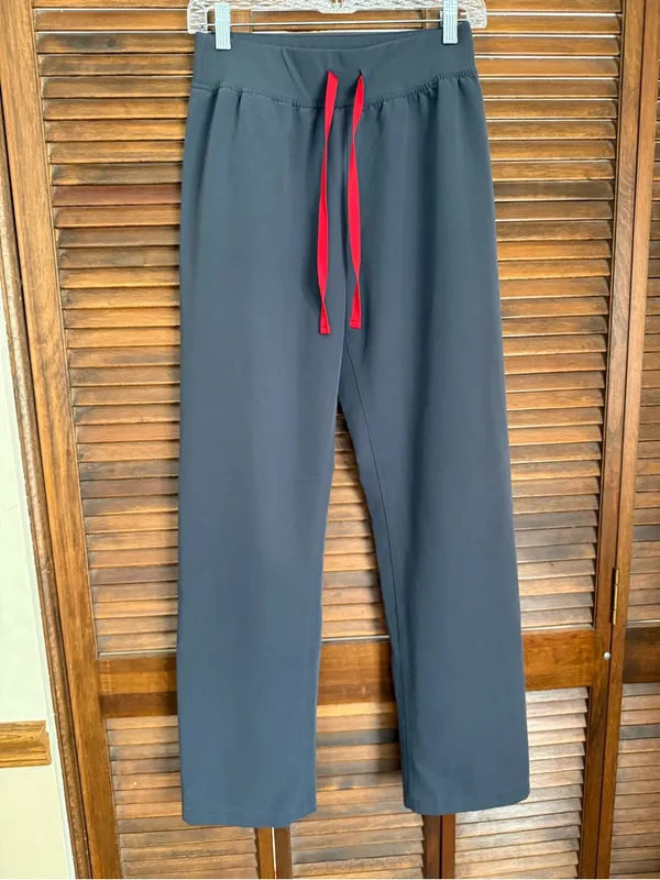 Figs Livingston High-Rise Straight-Leg Scrub Pant Charcoal Gray - Image 2