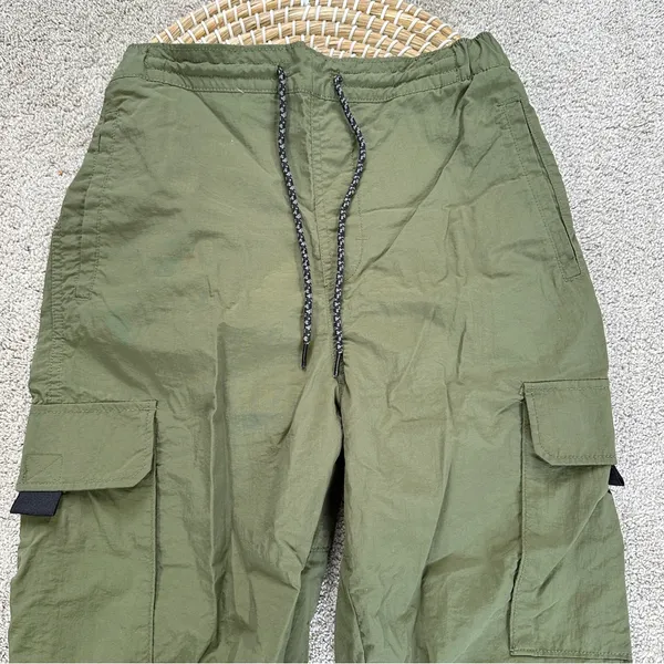 LCKR Women’s Mayday Utility Cargo Pants Nylon Pull On High Rise in Green Army S - Image 4