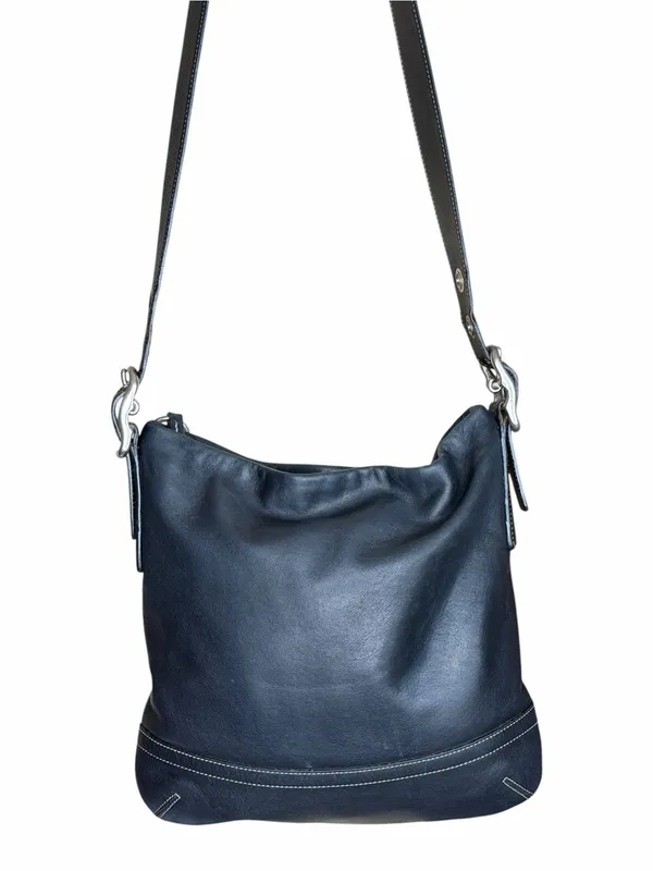 Vintage Coach 1415 Soho Slim Black Leather Hobo Fringe Tassel Shoulder Bag Y2K - Image 6