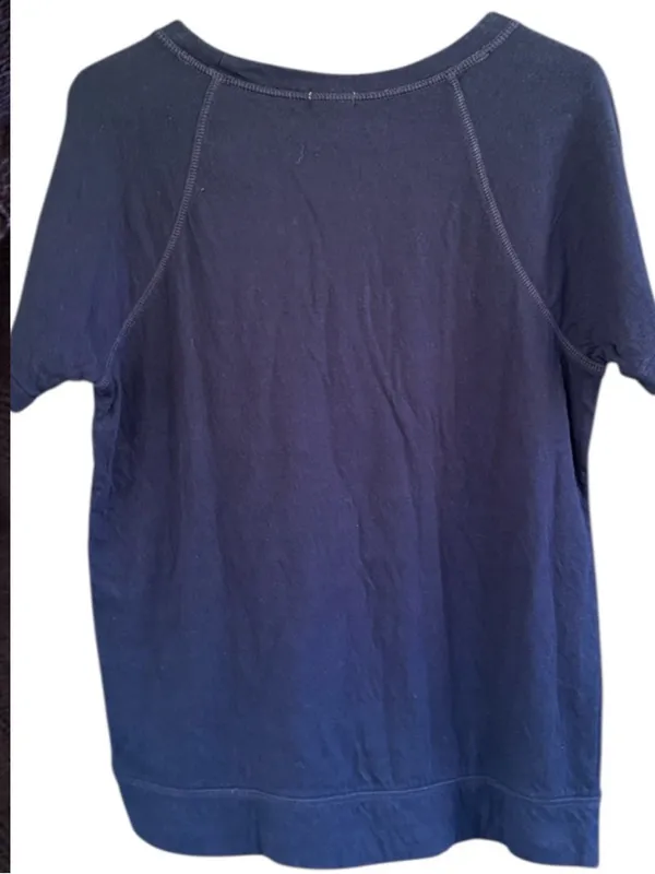 NWT J. Crew Foreign Language "Kiss" S/S Sweatshirt Navy Red Size Medium - Image 4