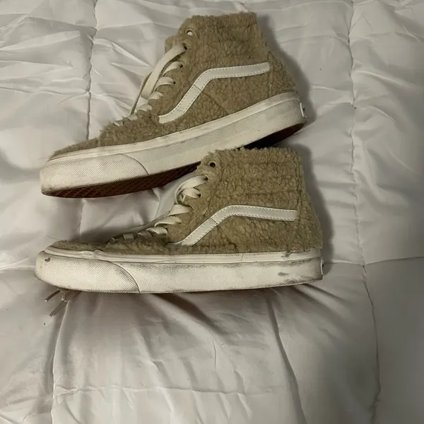 Vans SK8-Hi Tapered Cozy Hug Sherpa High Top Sneakers Women's Size 9 Cream - Image 4