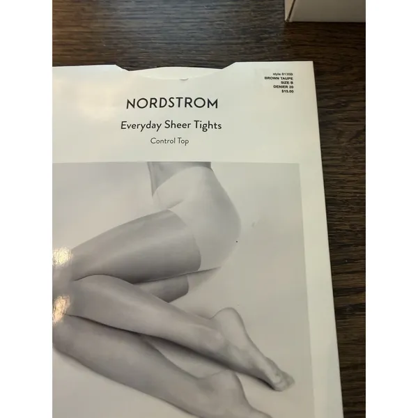 Nordstrom Everyday Sheer Tights Brown Taupe Control Top Sz B NIB - Image 2