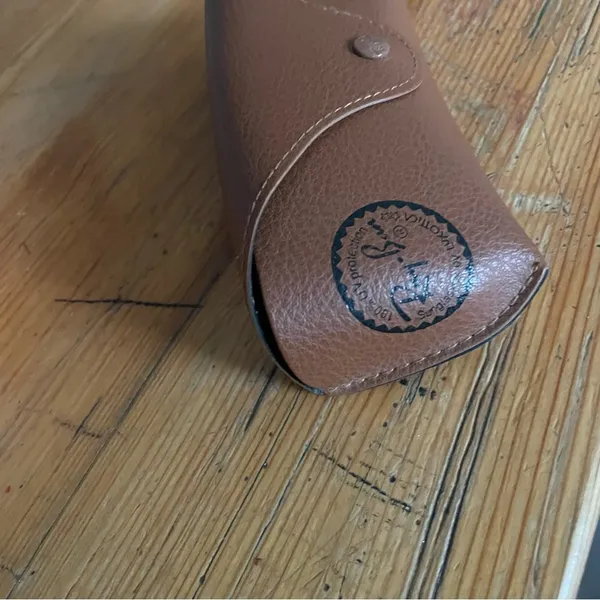 Ray Ban Brown Leather Sunglasses Case with‎ Minimalist Design (CASE ONLY) - Image 6