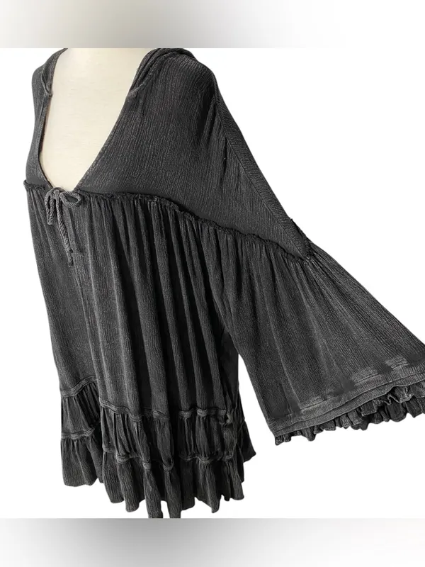 OLI & HALI Flowy Hooded Top Black Size L - Image 4