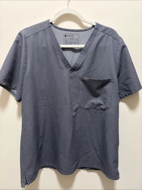Figs Catarina Graphite V-Neck Scrub Top - Short Sleeve - Image 2