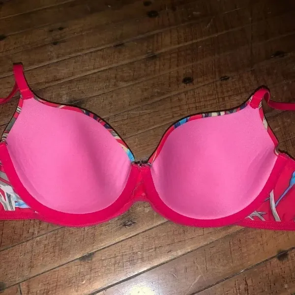 Victoria’s Secret red tropical wear everywhere lightly lined 34C bra - Image 2