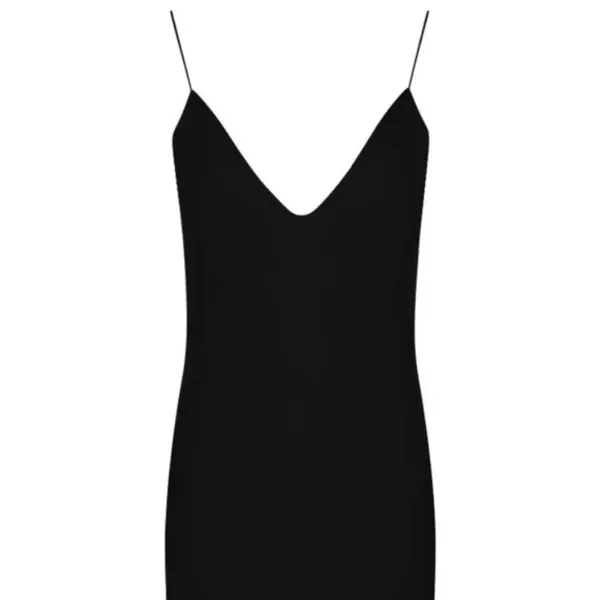 Boohoo Chrisa Curved Hem Strappy Bodycon Dress in Black Size 6 - Image 6