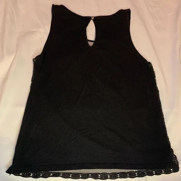 American Eagle Crochet Lace Tank Top Large Black Boho Whimsigoth Sleeveless‎ - Image 3