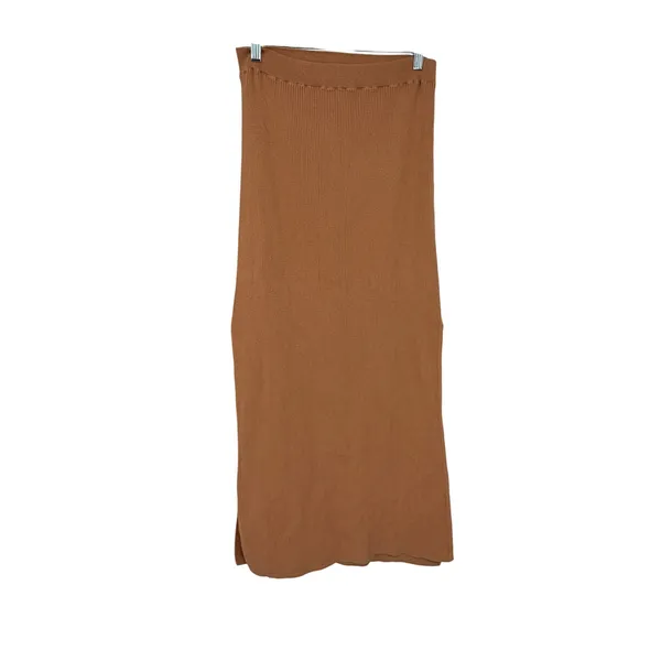FP Beach Free People Ribbed Knit Tank Maxi Skirt Set Brown Cotton Size L - Image 4