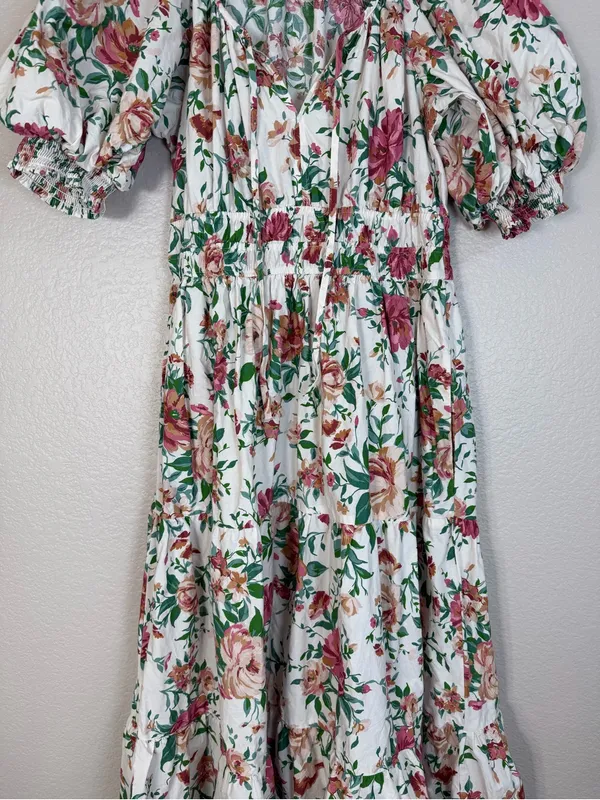 Anthropologie The Somerset Floral Maxi Dress Puff Sleeve Small $168 - Image 12