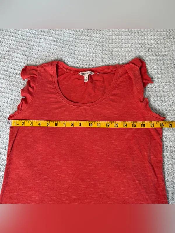 Toad & Co Rufflita II Tee Shirt Top Womens Medium Orange Organic Cotton Gorpcore - Image 8