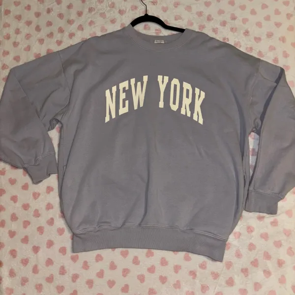 Brandy Melville Rare John galt blue New York crewneck sweatshirt oversized - Image 2