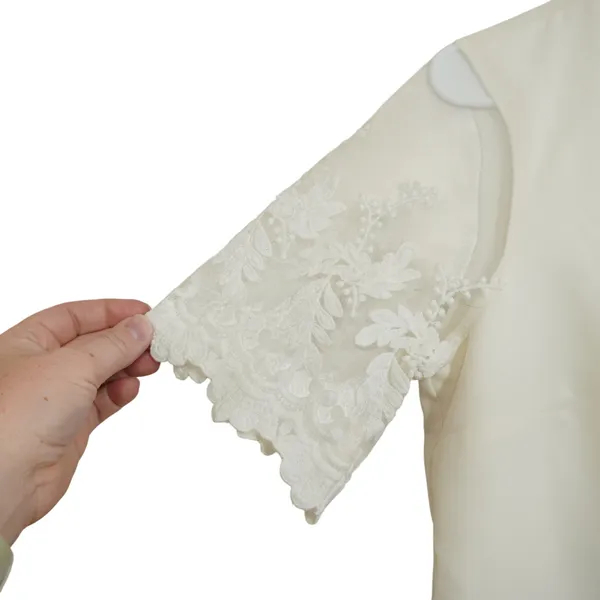 Lulus Size Small Cream White Lace Sleeve Shift Dress Mini Bridal Shower - Image 3