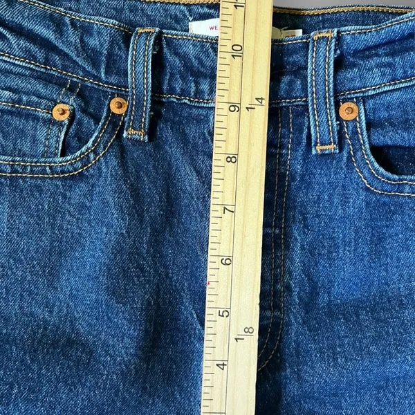 LEVI'S Women's Wedgie Straight Button Fly Jeans With Raw Hem Size 27 | EUC - Image 13