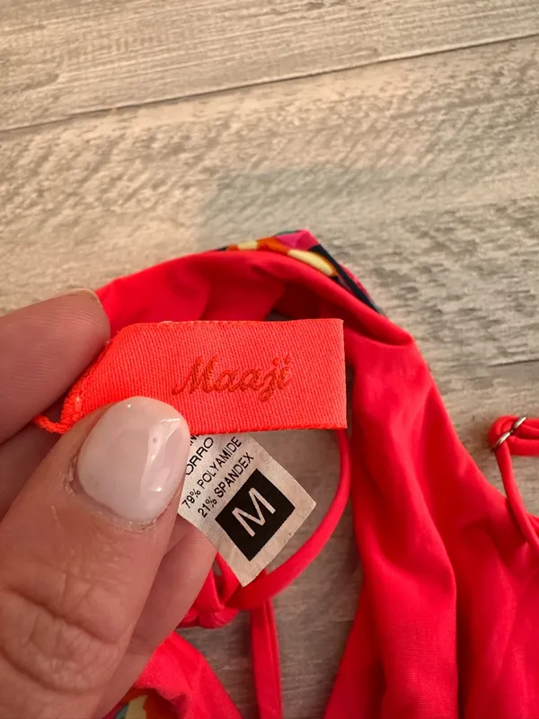 MAAJI Women’s Reversible Coral Bikini Top with Side Tie - Image 6