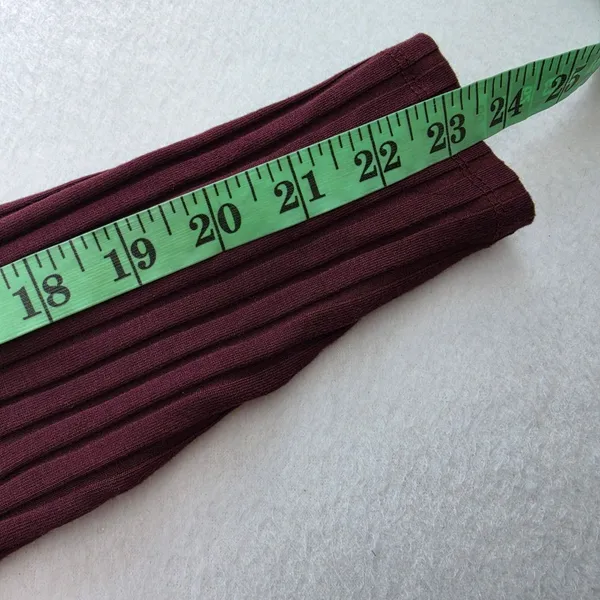 Banana Republic Wide-Ribbed Knit Midi Dress Vino Rosso Burgundy Long‎ Sleeve L - Image 11