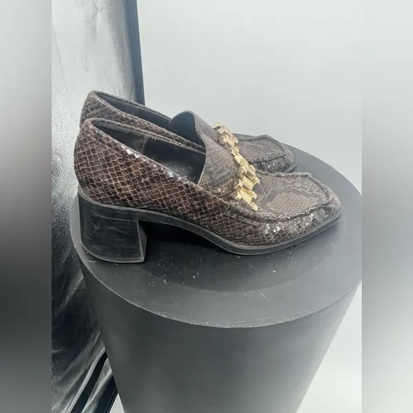 Zara‎ Brown snakeskin loafers size 6 - Image 3