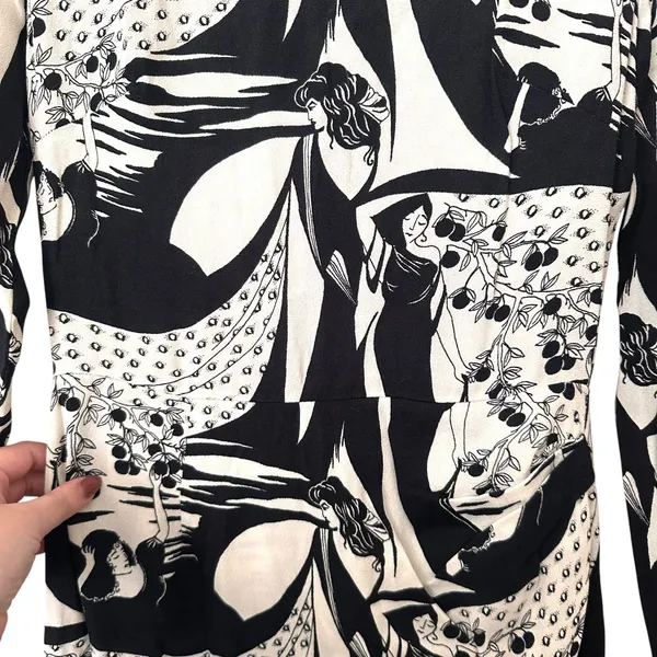 REFORMATION Celeste‎ Mediterranean Print Midi Dress Sz 0 - Image 5