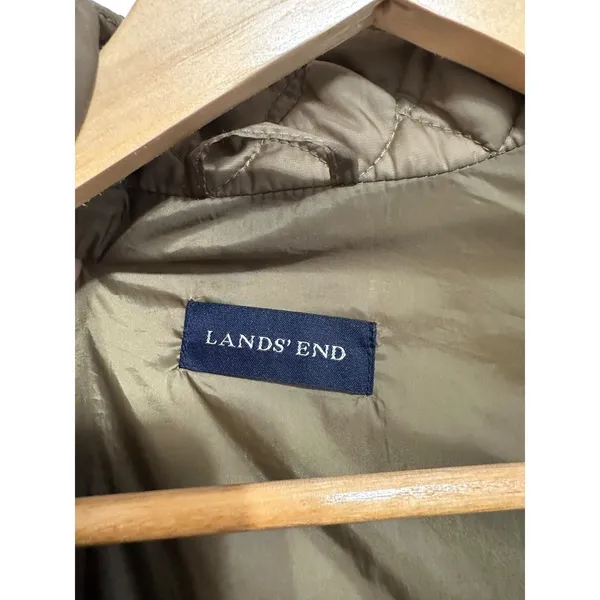 Lands End Women's olive green Quilted‎ Barn Jacket size XL - Image 3