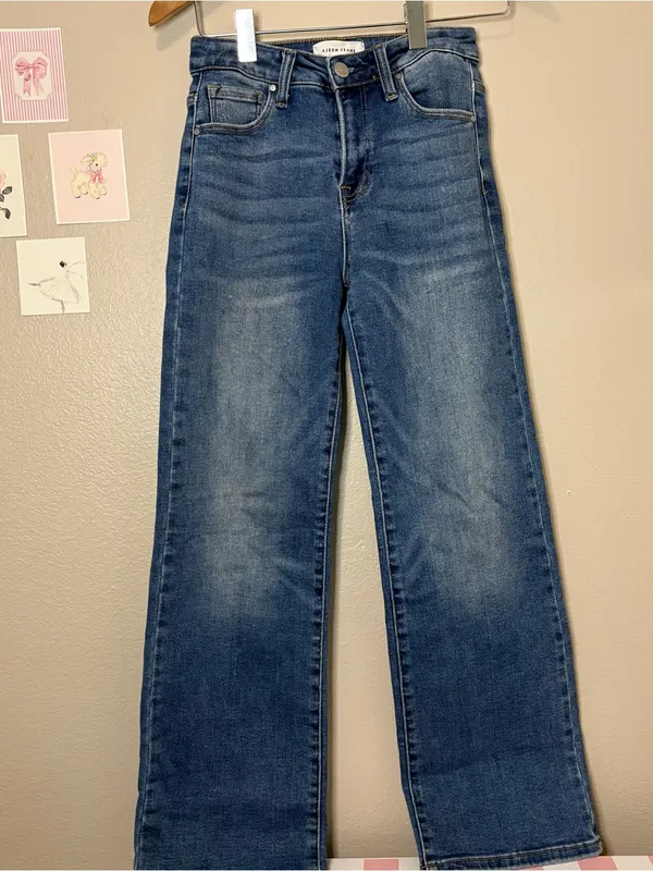 Risen jeans LA wide leg barrel high waisted blue jeans shaping hourglass casual - Image 2