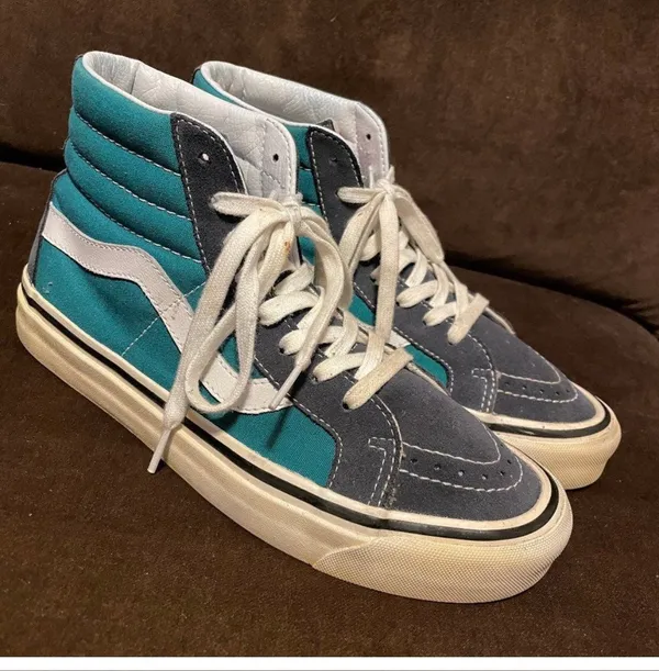 Vans Gray/Teal High Tops - Image 2