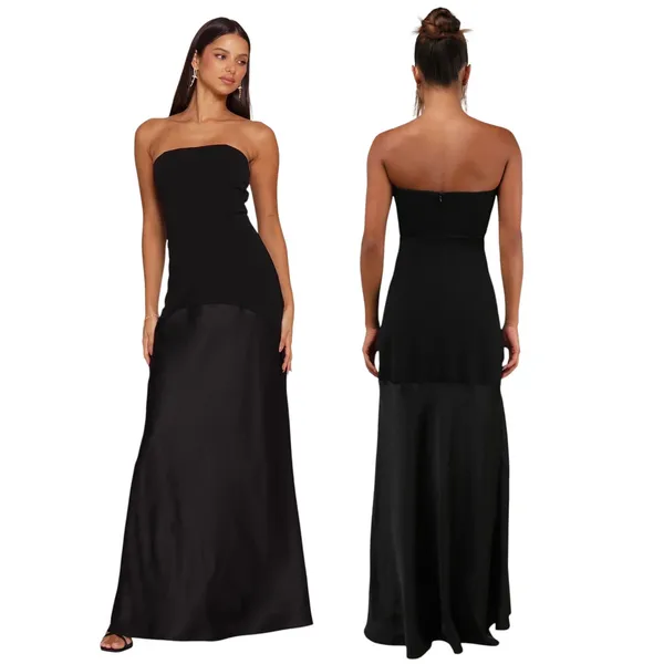Lulus Compelling Style Black Strapless A-Line Maxi Dress size L NWT - Image 2