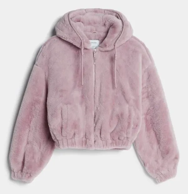 Pink Cropped Fur Coat  - Image 4