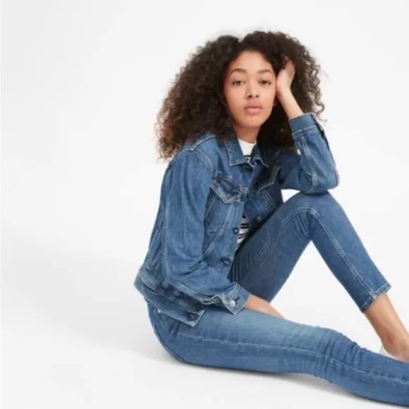 Everlane Trucker Blue Denim Jean Jacket S - Image 3