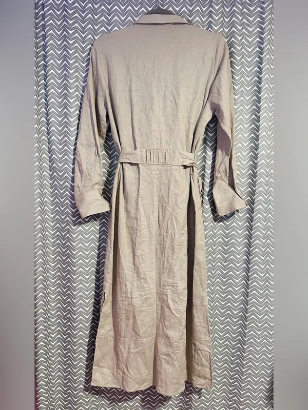 Zara | Linen Blend Midi Dress, Small - Image 6